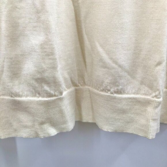 Women's Uniqlo Sweater L Ivory Super Soft Wool Pullover Long Sleeve Lightweight - Picture 8 of 13